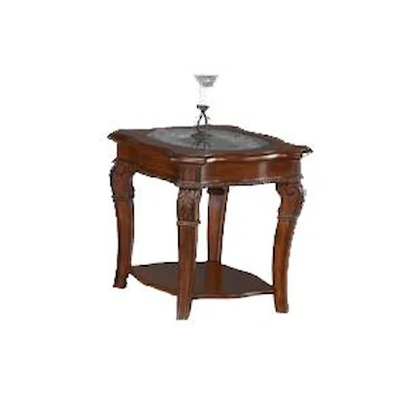 End Tabel with Glass Top and Metal